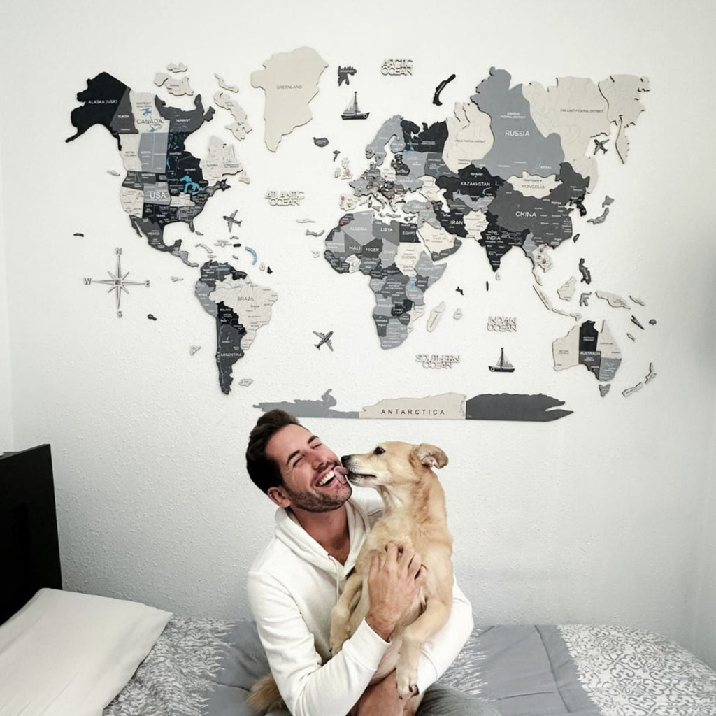 3D Wooden World Map Nordik Enjoy The Wood