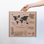 3D Wooden World Map Smokey Enjoy The Wood
