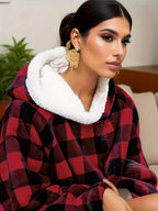 Cozy Plus Size Sherpa Fleece Robe - Ultra-Warm, Extra Long, Oversized Wearable Blanket with Pockets for Ultimate Relaxation - Soft, Thickened, and Plush for Women's Casual Loungewear Lootquake LLC
