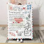 1pc To My Daughter Blanket From Dad Flannel Letter Dad To Daughter Gift Blanket For Home Travel, Warmest Gift Throw Blanket Lootquake LLC
