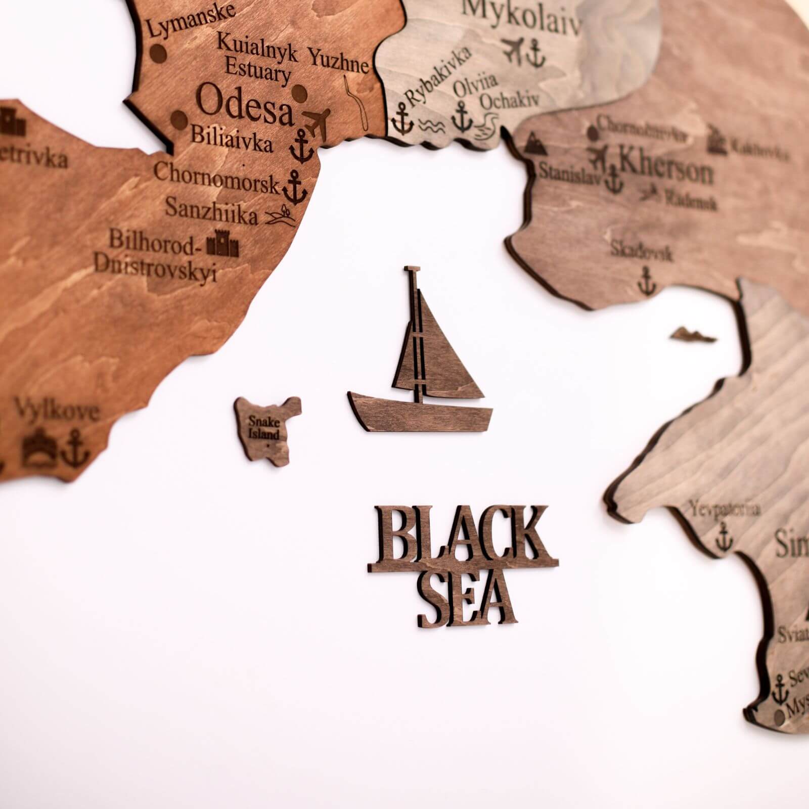 Wooden Map of Ukraine Multicolor Enjoy The Wood