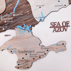 Wooden Map of Ukraine Cappuccino Enjoy The Wood