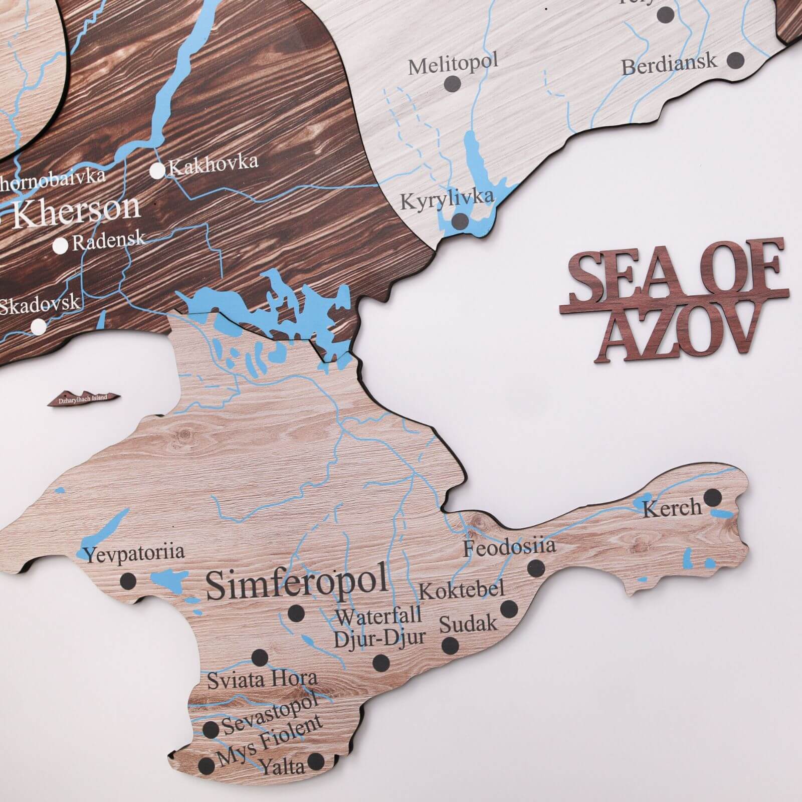 Wooden Map of Ukraine Cappuccino Enjoy The Wood