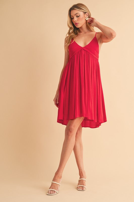 New Summer Ruched Plunge Mini Cami Dress For Women Chic & Flattering, Sculpted Fit, Plunging Romantic Neckline for Night Out & Special Events Stevvex