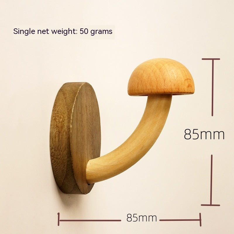 Creative Punch-free Wooden Mushroom Hat-and-coat Hook Pi-Mart