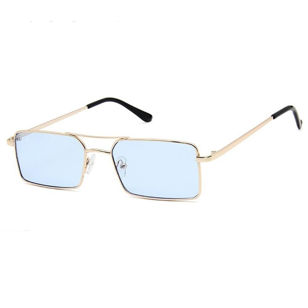 Luxury Famous Retro Modern Square Unisex Men and  Women‘s Sunglasses  With Alloy Metal Small Frame With Clear Double Bridge Men's Sunglasses - SJB-DIAMOND ELITES