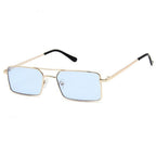 Luxury Famous Retro Modern Square Unisex Men and  Women‘s Sunglasses  With Alloy Metal Small Frame With Clear Double Bridge Men's Sunglasses - SJB-DIAMOND ELITES