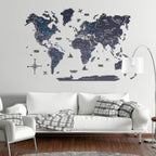 3D Wooden World Map Midnight - SJB-DIAMOND ELITES