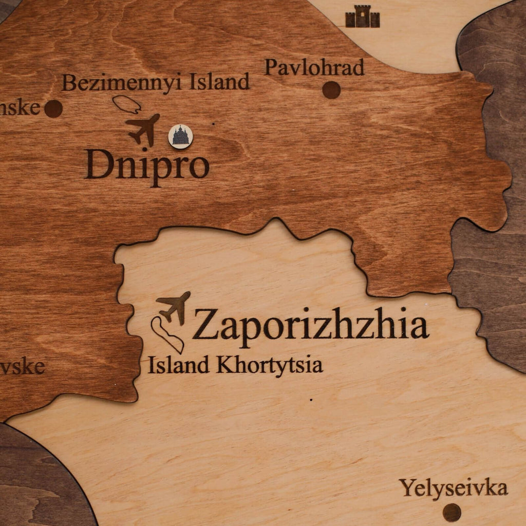 Wooden Map of Ukraine Multicolor Enjoy The Wood