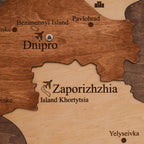 Wooden Map of Ukraine Multicolor Enjoy The Wood