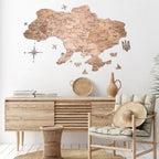 Wooden Map of Ukraine Multicolor Enjoy The Wood