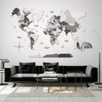 3D Wooden World Map Concrete Enjoy The Wood