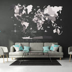 3D Wooden World Map Concrete Enjoy The Wood