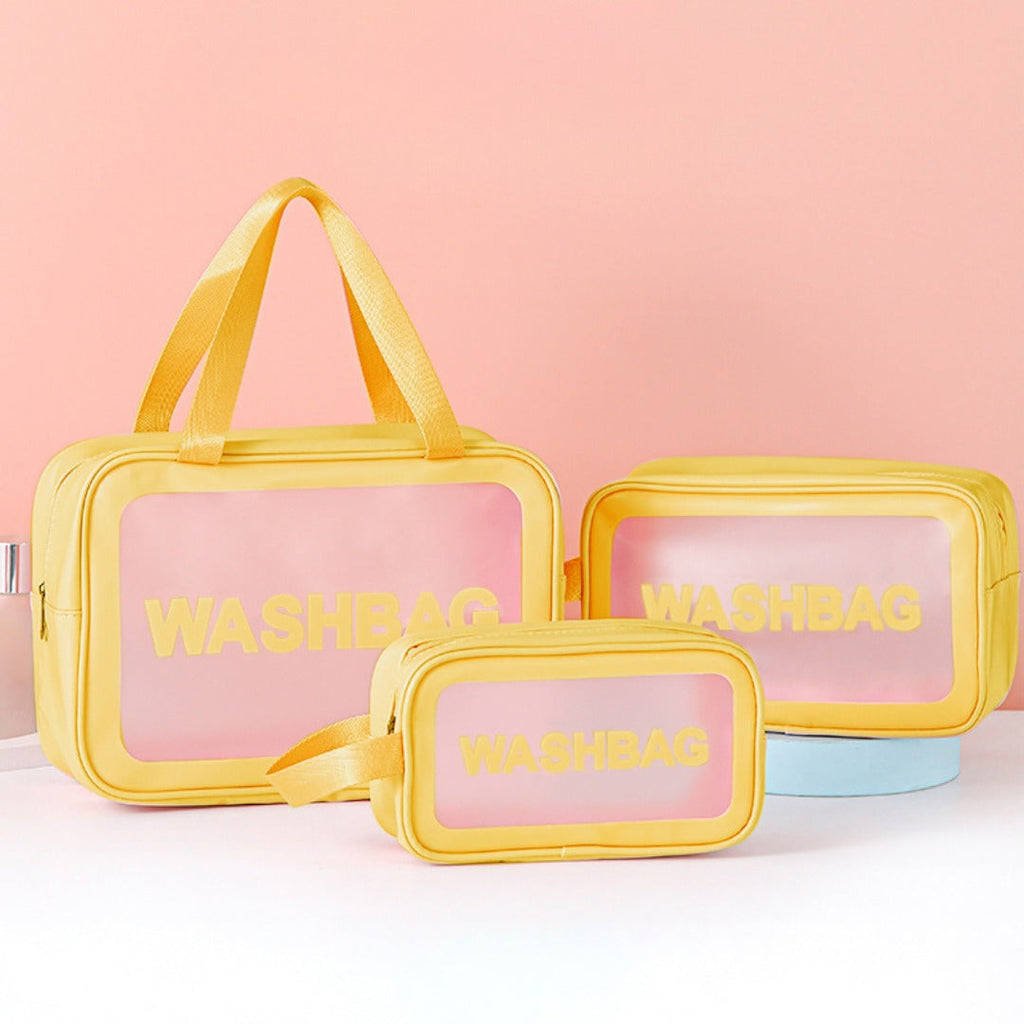 Frosted pu three-piece toilet bag, large-capacity pvc toiletries, translucent cosmetics, portable makeup bags,Makeup bags for women,Large makeup bag,Travel makeup bag, - SJB-DIAMOND ELITES