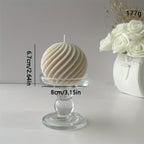 Romantic Wave Sphere Scented Candle - Sandalwood Aroma, Geometric Design for Home Decor, Perfect for Valentine's Day & Special Occasions Lootquake LLC