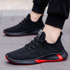 Men's Lace Up Casual Men's Shoes Fly Woven Mesh Breathable Pi-Mart