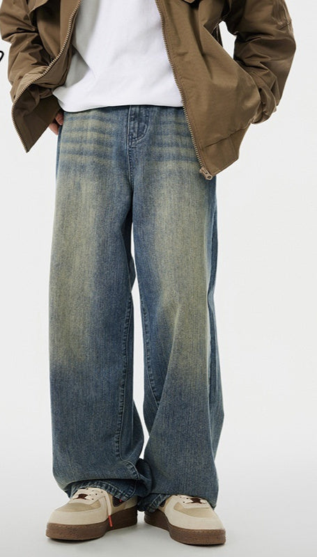Men's Worn Looking Washed-out Loose Straight All-matching Jeans Lootquake LLC