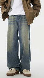Men's Worn Looking Washed-out Loose Straight All-matching Jeans Lootquake LLC