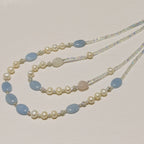 Handmade Premium Crystal Necklace |  Artisan Woven Jewelry with Alloy Accents  | Elegant Sparkling Statement Necklace for Women (MAC344)