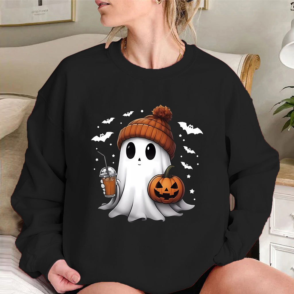 Fashion Drop-shoulder Sweater Women's Halloween Velvet Hoodie Pi-Mart