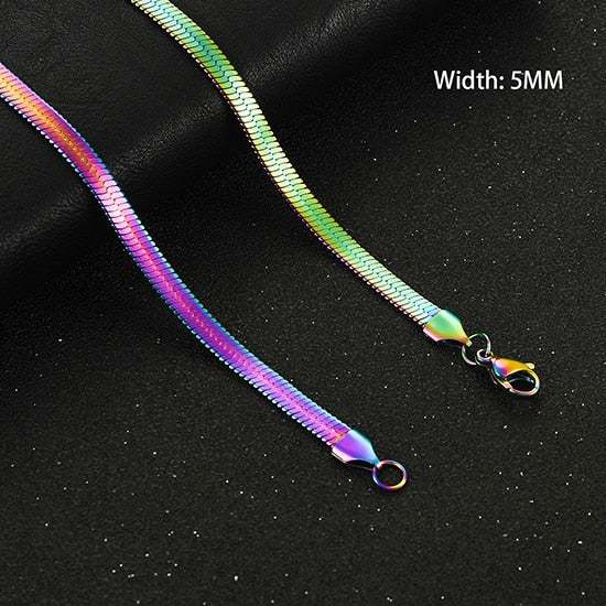 Flat Gold Color Stainless Steel Necklace Pi-Mart