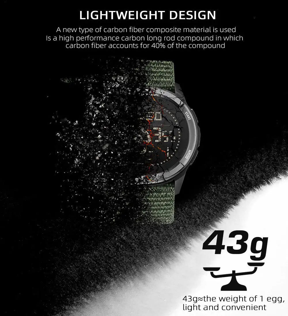 Outdoor Smart Watch with Pedometer and Compass, AMOLED Screen, Waterproof