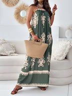 Unique Printed Spaghetti Strap Sleeveless Maxi Dress Elegant Summer Maxi Dress for Women