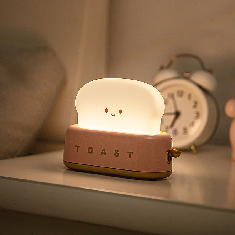 Creative LED Bread Maker Night Light USB Charging Dimming Toast Lamp Bedroom Children Timing Sleeping Lamps Funny Light Pi-Mart