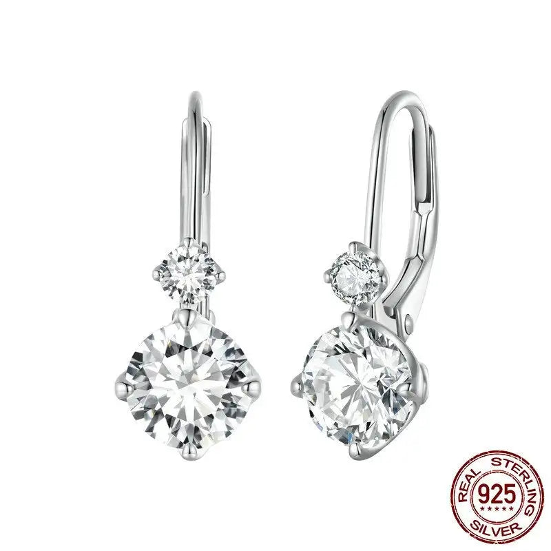 Affordable Luxury Style S925 Sterling Silver 1 Karat Moissanite Ear Clip Lootquake LLC