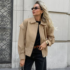 French Lapel Overalls Loose Bomber Jacket Pi-Mart