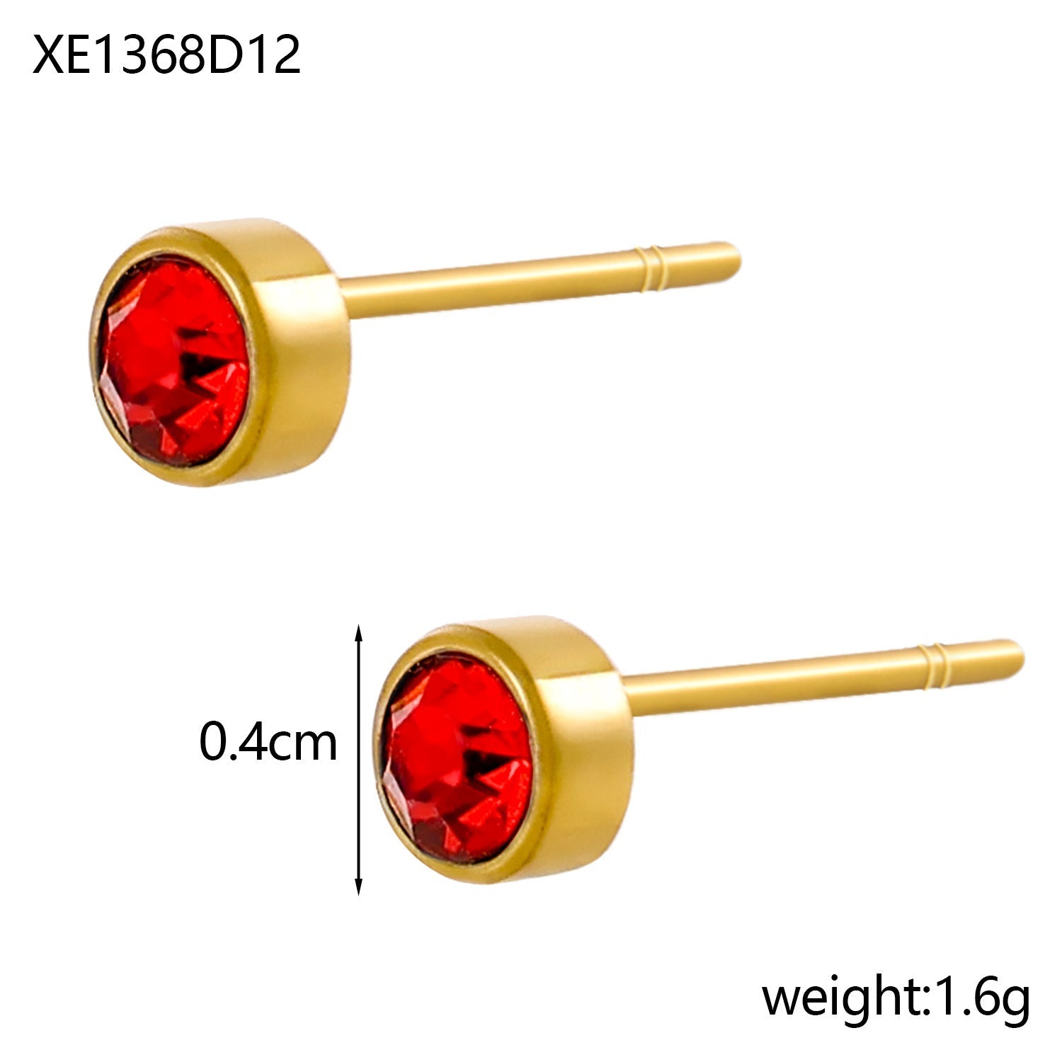 Stainless Steel Gold-plated Birthday Stone Constellation Diamond Bone Nail Pi-Mart