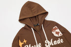Unisex Hooded Printed Cardigan Hoodie Pi-Mart