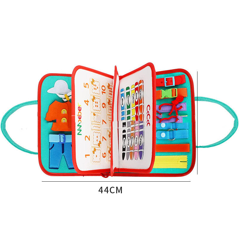 New Busy Book Children's Busy Board Dressing And Buttoning Learning Baby Early Education Preschool Sensory Learning Toy Pi-Mart