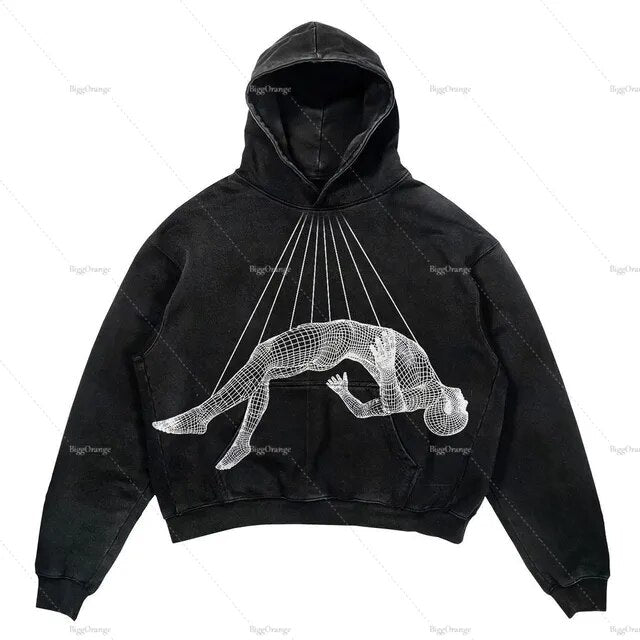 Punk Wind Ninja Printed Hoodies Pi-Mart