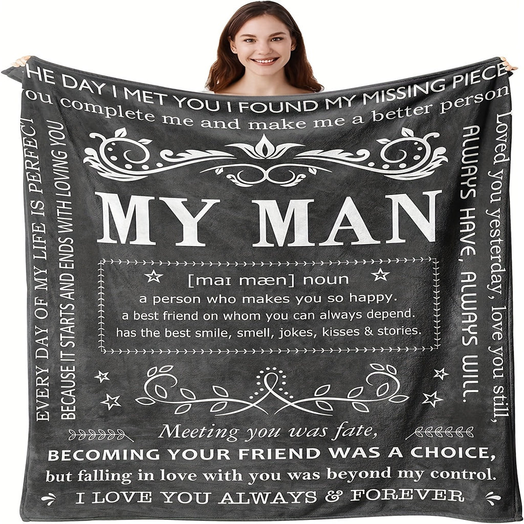1pc Gifts Blanket For Him, Husband Boyfriend Gifts Blanket, Birthday Gift Ideas For Boyfriend, I Love You Gifts For Him Perfect For Birthday, Anniversary, Christmas, Valentine's Day, Soft And Comfortable Throw Blanket Lootquake LLC