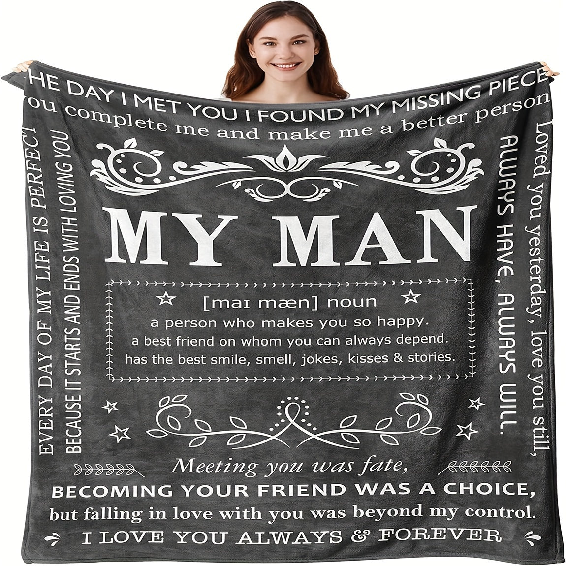 1pc Gifts Blanket For Him, Husband Boyfriend Gifts Blanket, Birthday Gift Ideas For Boyfriend, I Love You Gifts For Him Perfect For Birthday, Anniversary, Christmas, Valentine's Day, Soft And Comfortable Throw Blanket Lootquake LLC