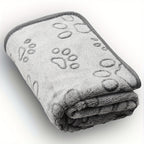 1pc Comfy Puppy Blanket with Cute Paw Prints - Soft, Warm Fleece for Dogs and Cats - Ideal for Nap Time and Travel