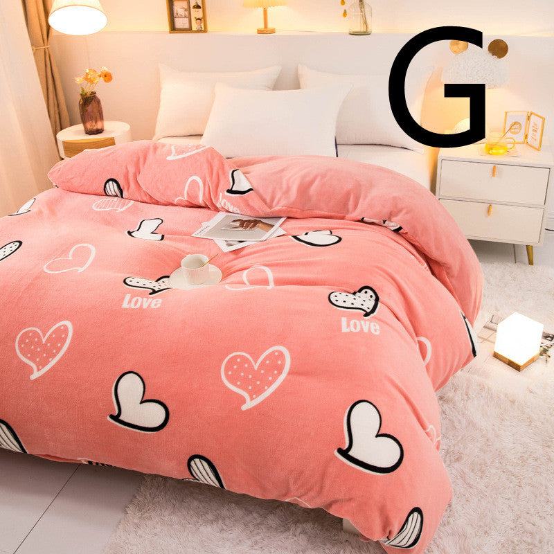 Thick Coral Fleece Double Plush Duvet Cover Pi-Mart