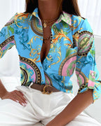 Fashion Long Sleeve Printed Shirt Pi-Mart