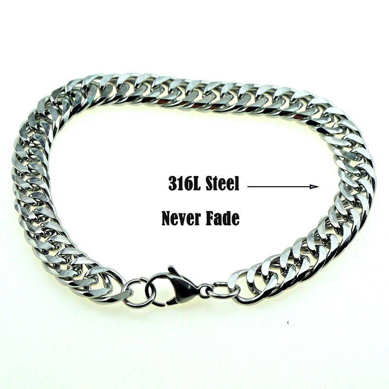 Luxury Miami Stainless Steel Chain Bracelets For  Men Flat Curb Bracelet Hip Hop Rock Sports Jewelry Style - SJB-DIAMOND ELITES