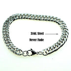 Luxury Miami Stainless Steel Chain Bracelets For  Men Flat Curb Bracelet Hip Hop Rock Sports Jewelry Style - SJB-DIAMOND ELITES