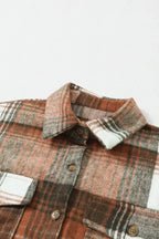 Pink & Grey Button Up Plaid Flannel Shacket – Femstylo