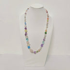 Handmade Premium Crystal Necklace |  Artisan Woven Jewelry with Alloy Accents  | Elegant Sparkling Statement Necklace for Women (MAC345)