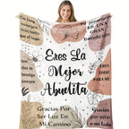1pc Spanish Gifts For Grandma Blanket Soft Flannel Sofa Blanket Memorial Day Gift Blanket Cozy Flannel Throw Blanket Warm & Comforting Bedroom Home Decor