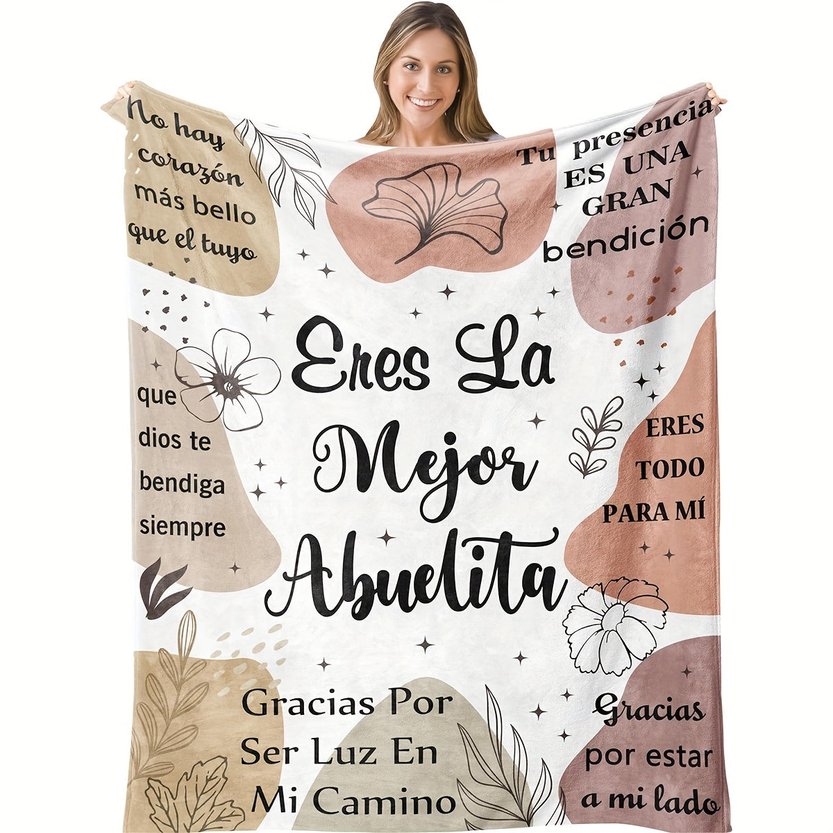 1pc Spanish Gifts For Grandma Blanket Soft Flannel Sofa Blanket Memorial Day Gift Blanket Cozy Flannel Throw Blanket Warm & Comforting Bedroom Home Decor