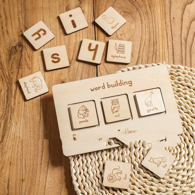 Montessori Early Education Wooden English Word Board Pi-Mart