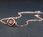 Sterling Silver Color Jewelry Natural Garnet Rose Gold Bracelet