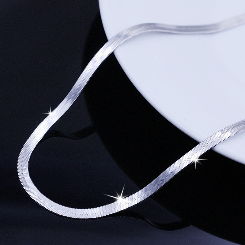 Snake Chain Platinum Plated Men`s Necklaces Pi-Mart