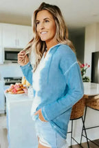 Casual Sky Blue White Tie Dye Hoodie - SJB-DIAMOND ELITES