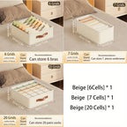[Popular Choice] 1pc Beige Foldable Drawer Organizer with Rose Golden Handles - Stackable Fabric Storage Bin for Socks, Underwear, Bras, Ties & Accessories - Contemporary Closet Organization Solution, Closet Organizers And St Lootquake LLC
